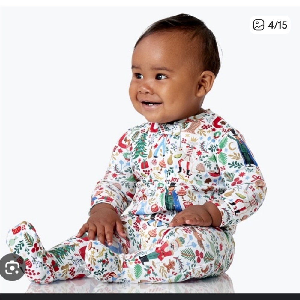 Pottery Barn Kids x Rifle Paper Co Nutcracker Organic Baby Pajamas 3-6mos